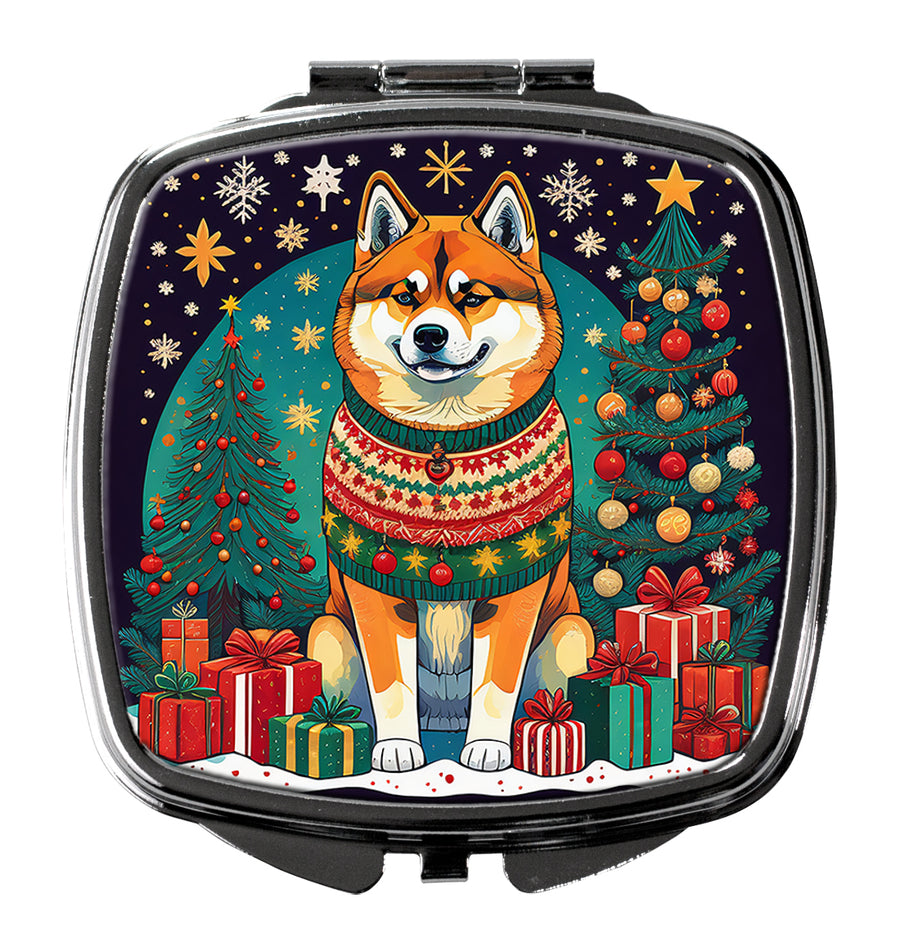 Akita Christmas Compact Mirror Image 1