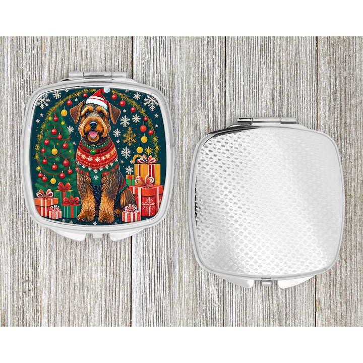 Airedale Terrier Christmas Compact Mirror Image 4