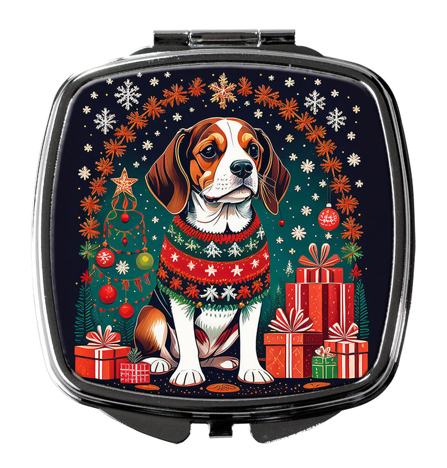 Beagle Christmas Compact Mirror Image 1