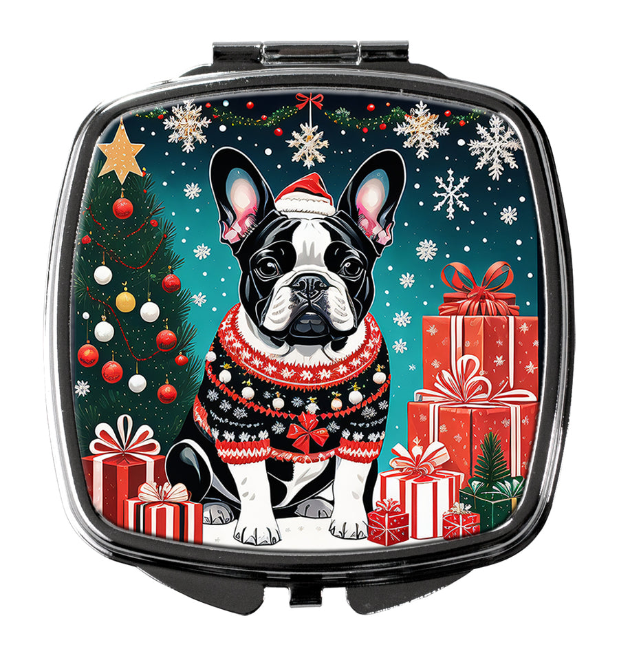 French Bulldog Christmas Compact Mirror Image 1