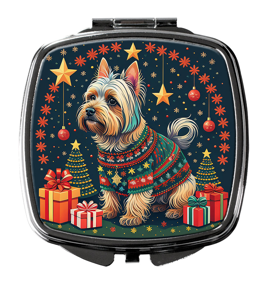 Silky Terrier Christmas Compact Mirror Image 1