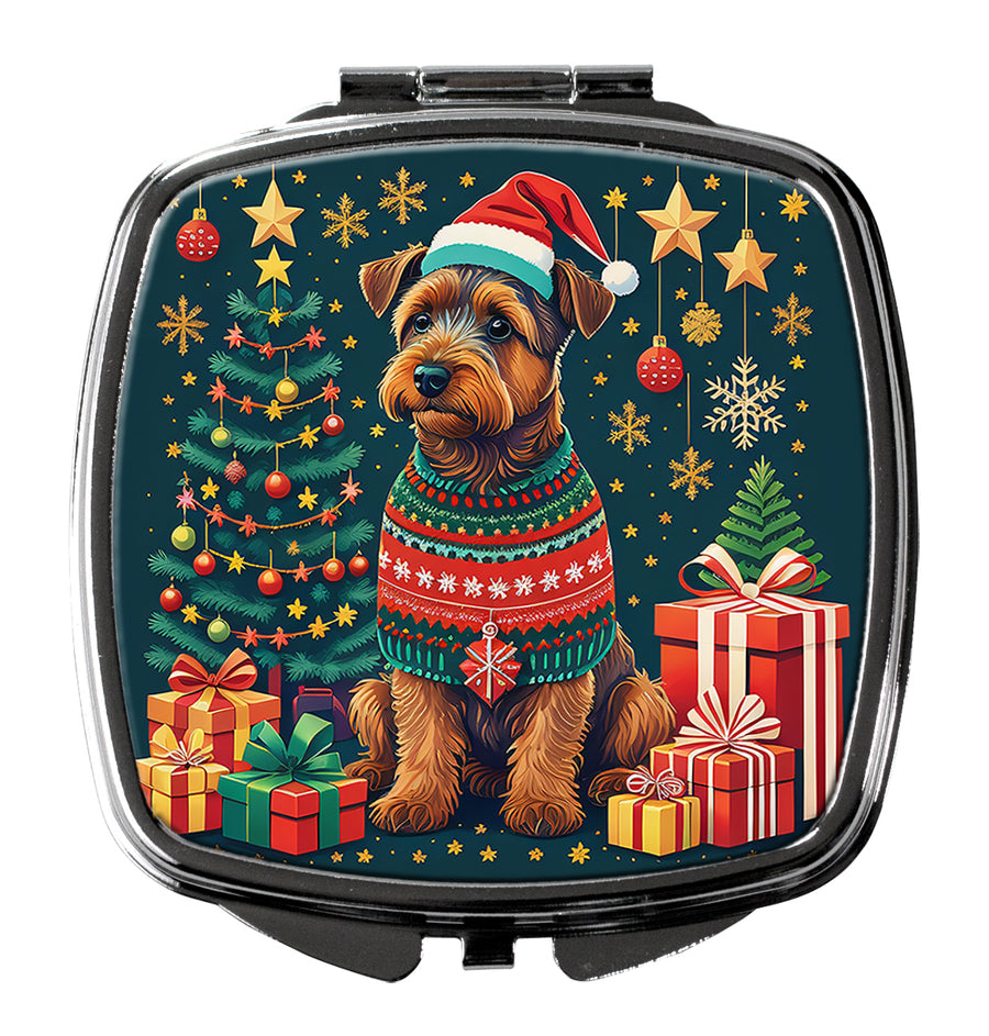 Welsh Terrier Christmas Compact Mirror Image 1