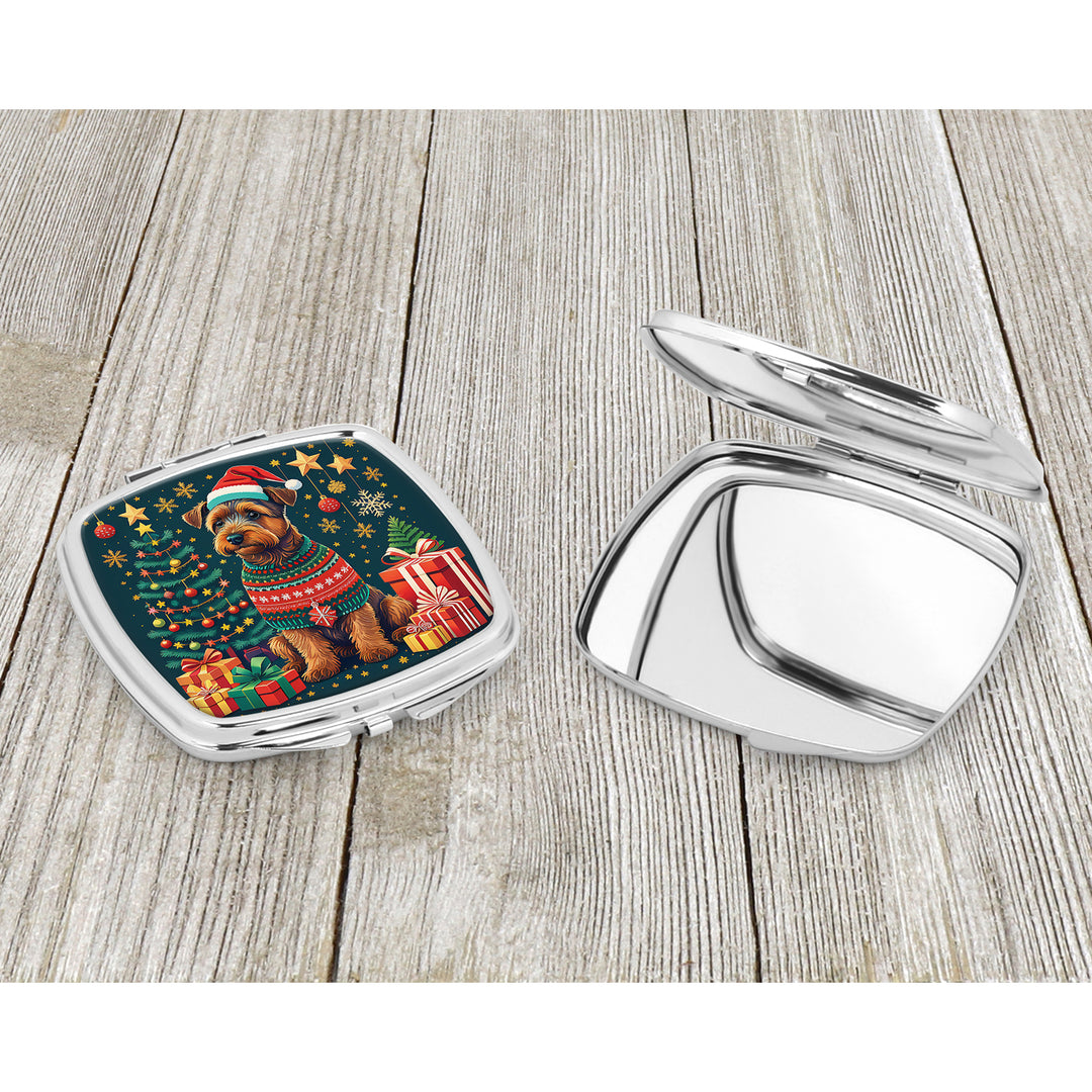 Welsh Terrier Christmas Compact Mirror Image 3