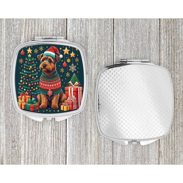 Welsh Terrier Christmas Compact Mirror Image 4