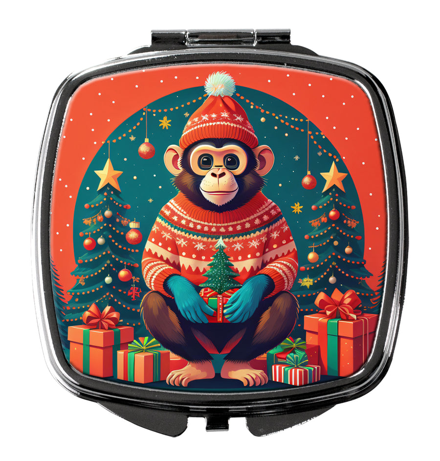 Monkey Christmas Compact Mirror Image 1