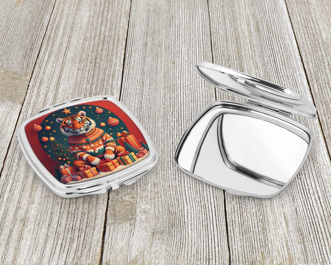 Tiger Christmas Compact Mirror Image 3