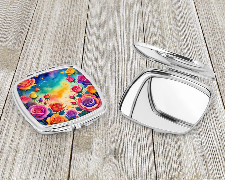 Colorful Roses Compact Mirror Image 3