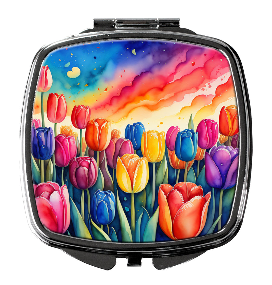 Colorful Tulips Compact Mirror Image 1