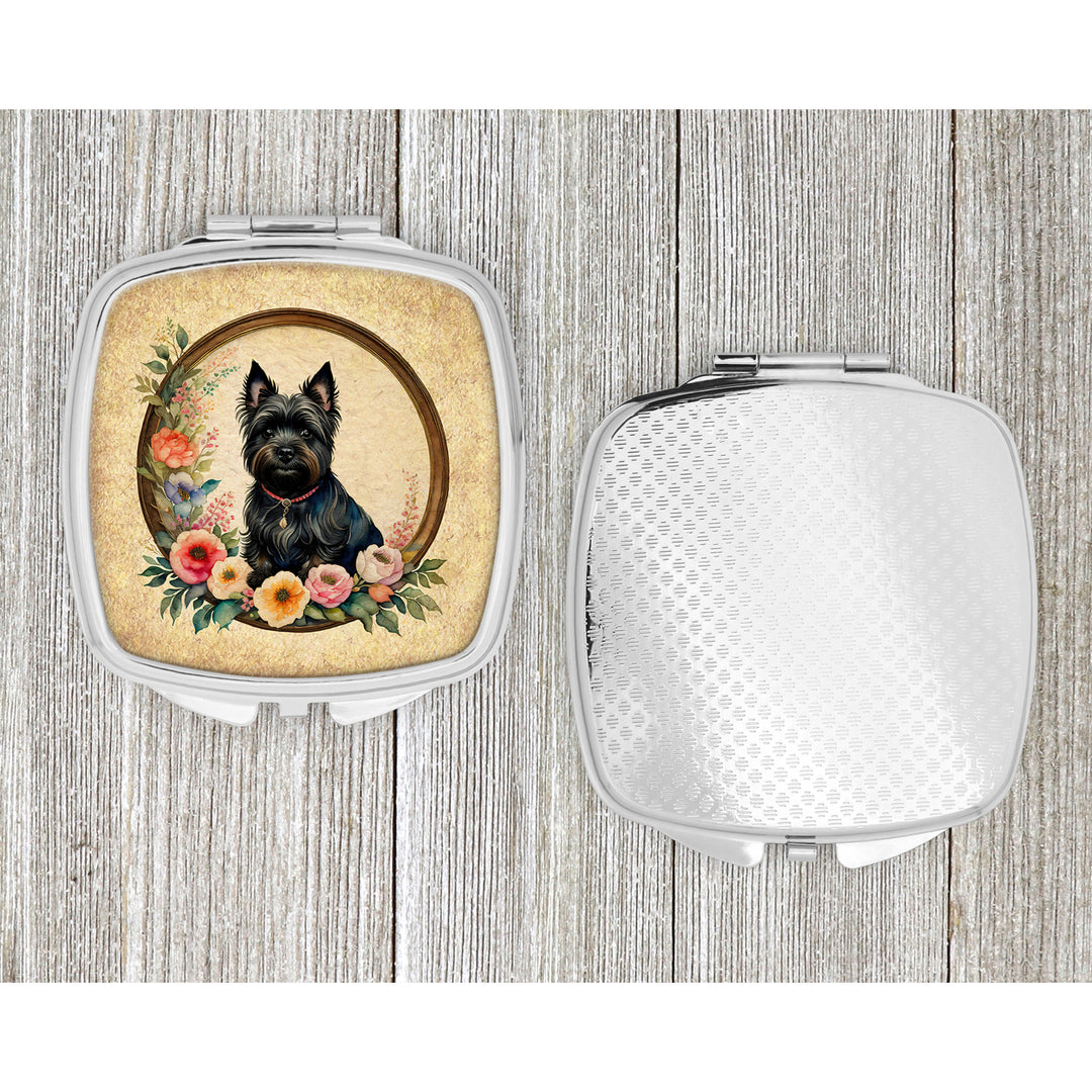 Cairn Terrier and Flowers Compact Mirror Image 4