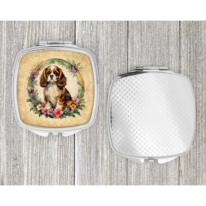 Cavalier Spaniel and Flowers Compact Mirror Image 4