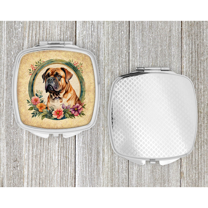 Dogue de Bordeaux and Flowers Compact Mirror Image 4