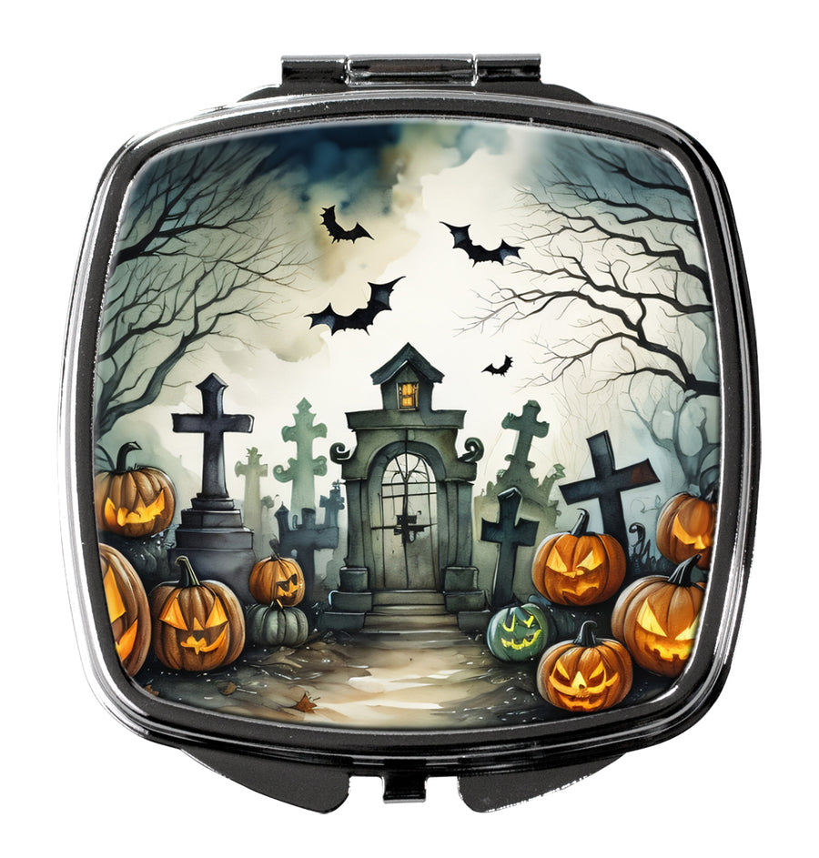 Graveyard Spooky Halloween Compact Mirror Image 1
