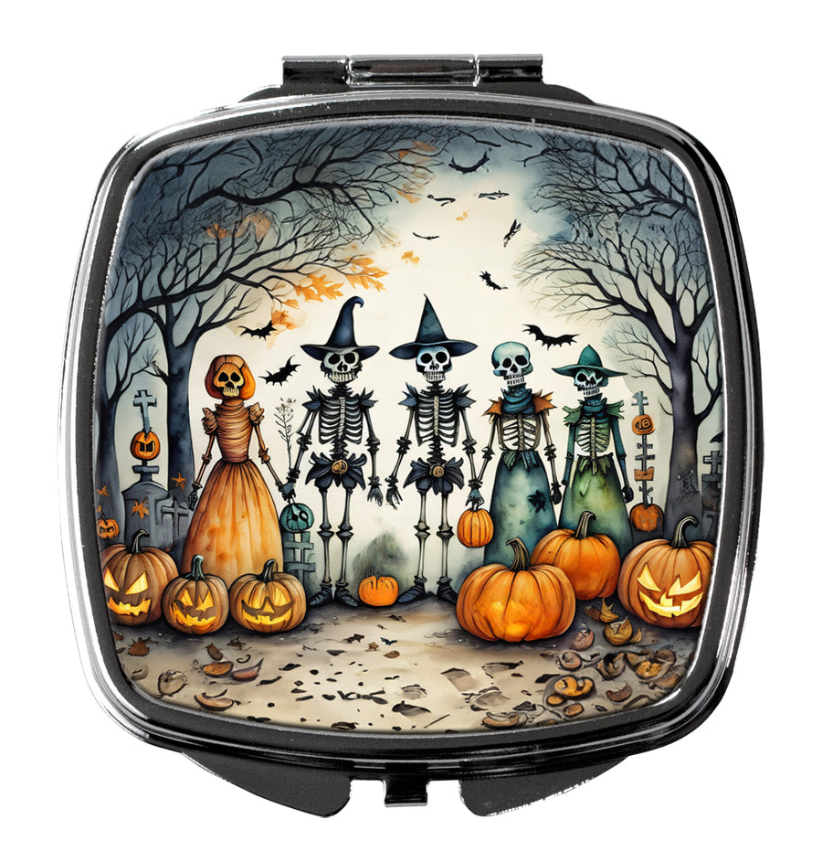 Calacas Skeletons Spooky Halloween Compact Mirror Image 1