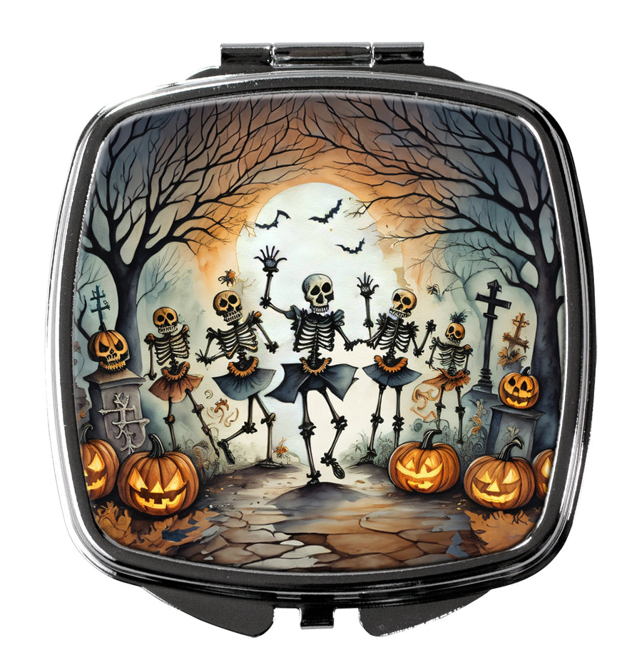 Dancing Skeletons Spooky Halloween Compact Mirror Image 1