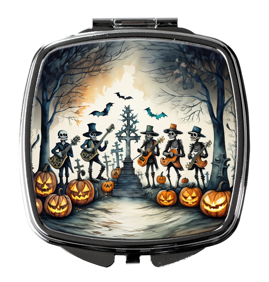 Mariachi Skeleton Band Spooky Halloween Compact Mirror Image 1