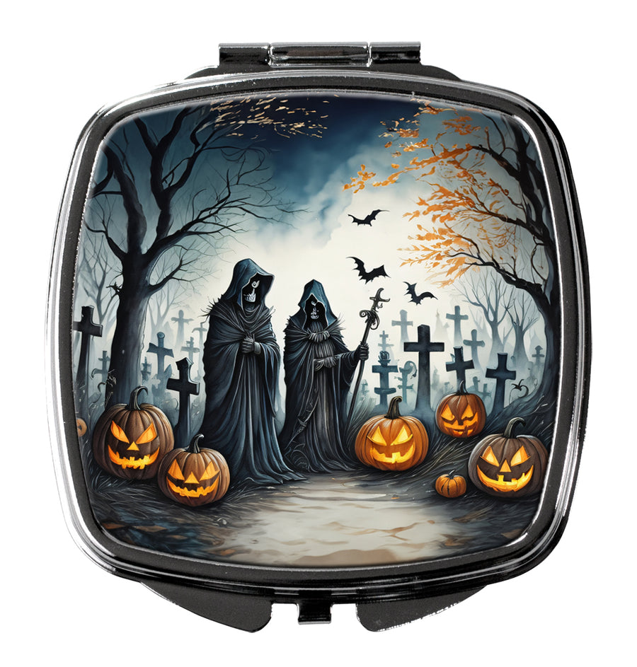 The Grim Reaper Spooky Halloween Compact Mirror Image 1