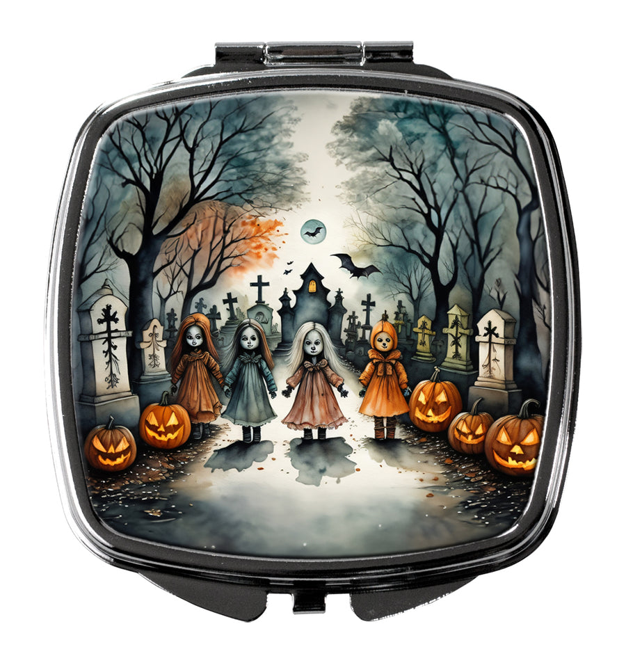 Creepy Dolls Spooky Halloween Compact Mirror Image 1