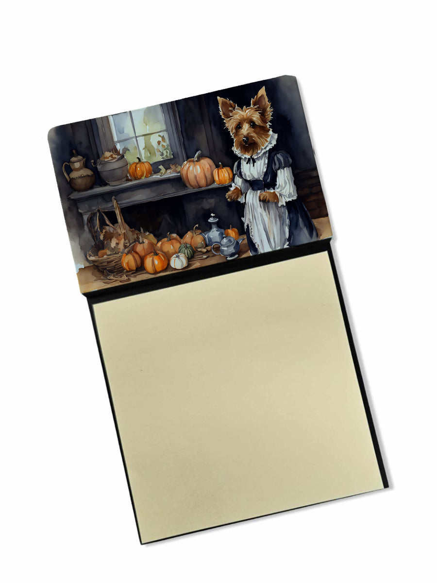 Australian Terrier Fall Kitchen Pumpkins Sticky Note Holder Image 1