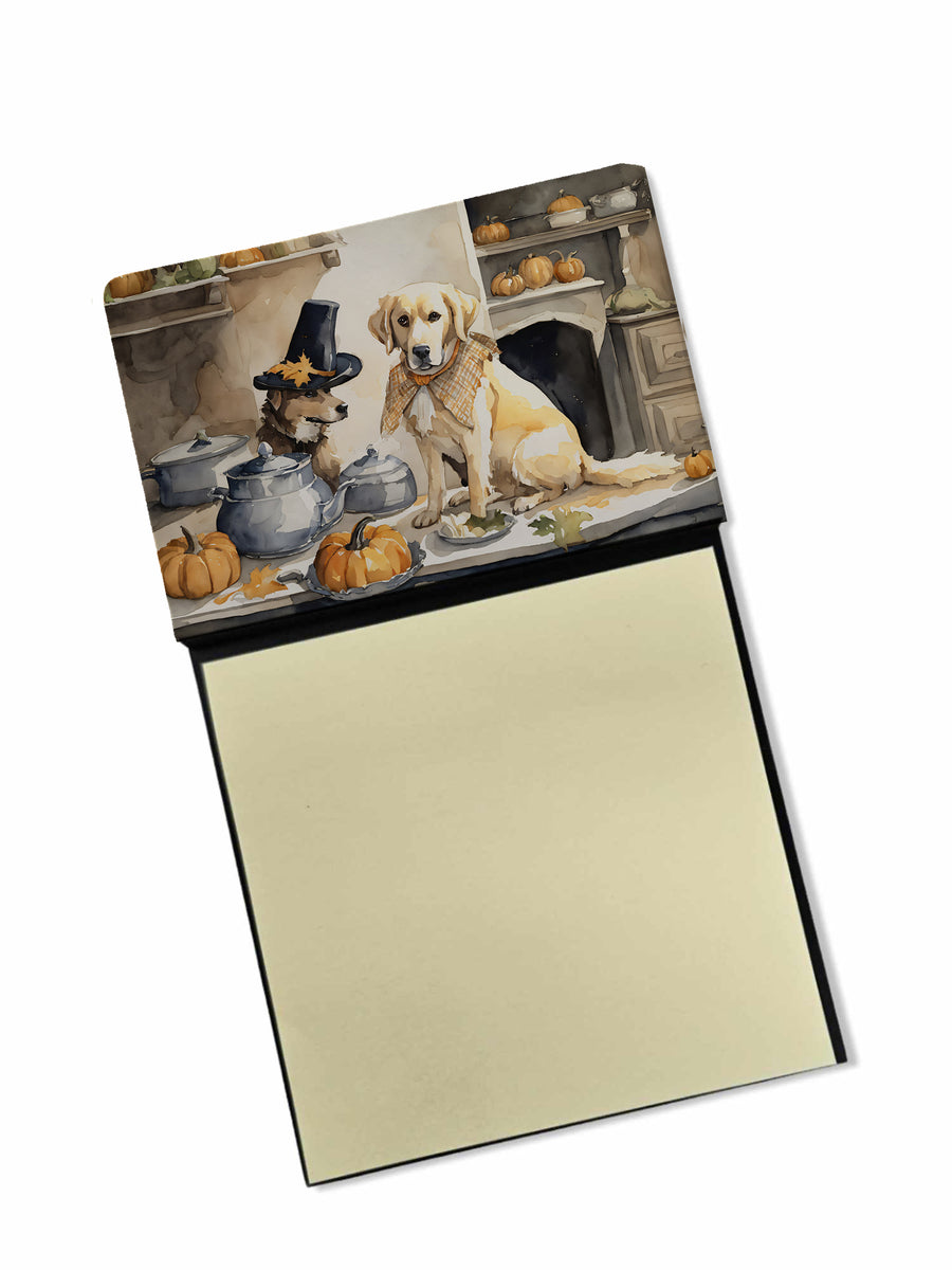 Yellow Lab Fall Kitchen Pumpkins Sticky Note Holder Image 1