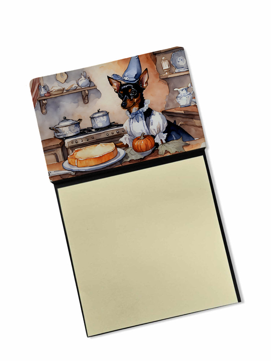 Miniature Pinscher Fall Kitchen Pumpkins Sticky Note Holder Image 1