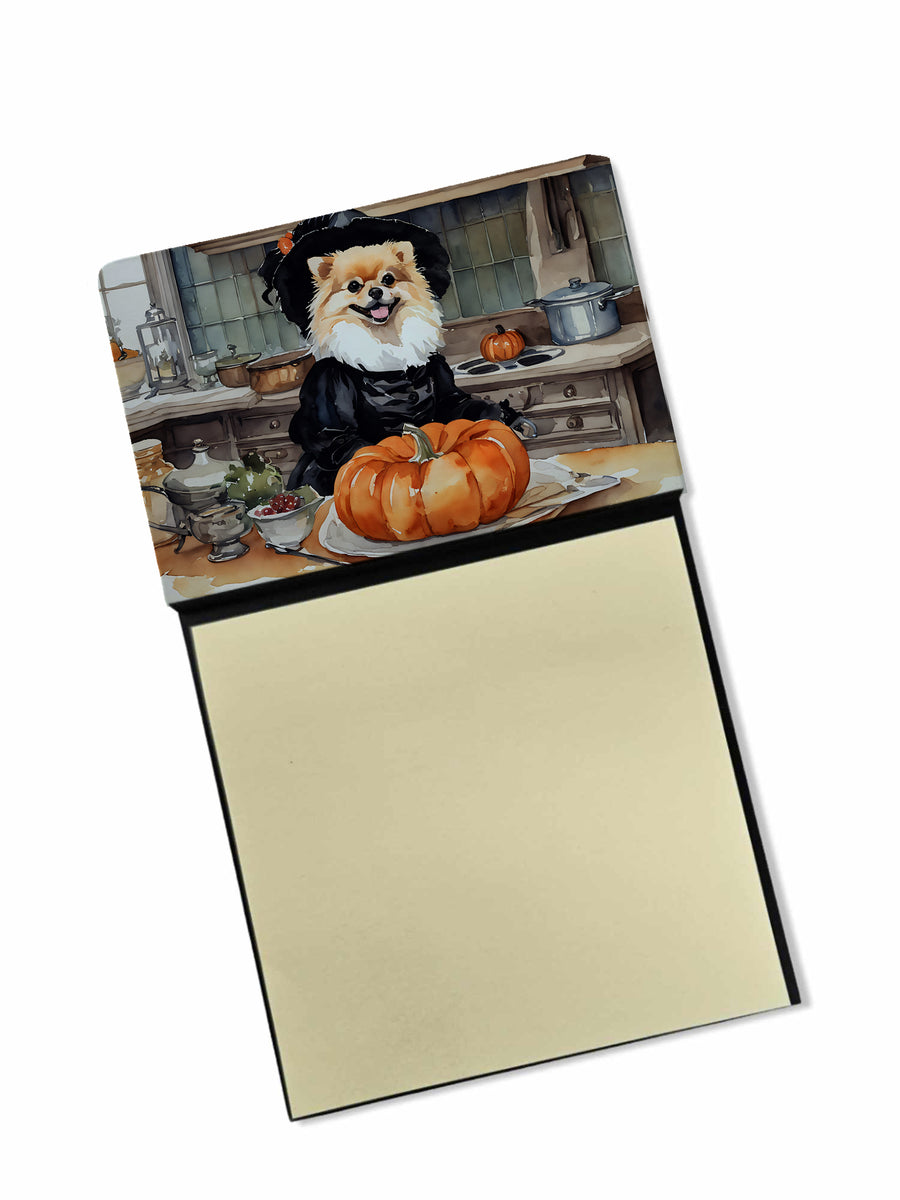 Pomeranian Fall Kitchen Pumpkins Sticky Note Holder Image 1