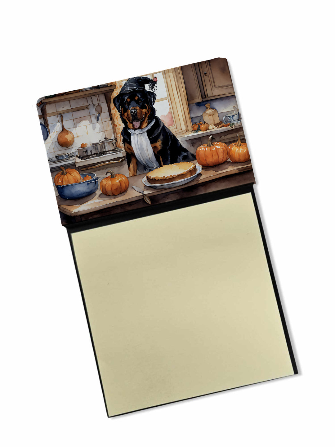 Rottweiler Fall Kitchen Pumpkins Sticky Note Holder Image 1