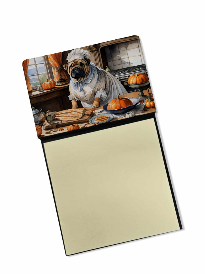 Shar Pei Fall Kitchen Pumpkins Sticky Note Holder Image 1