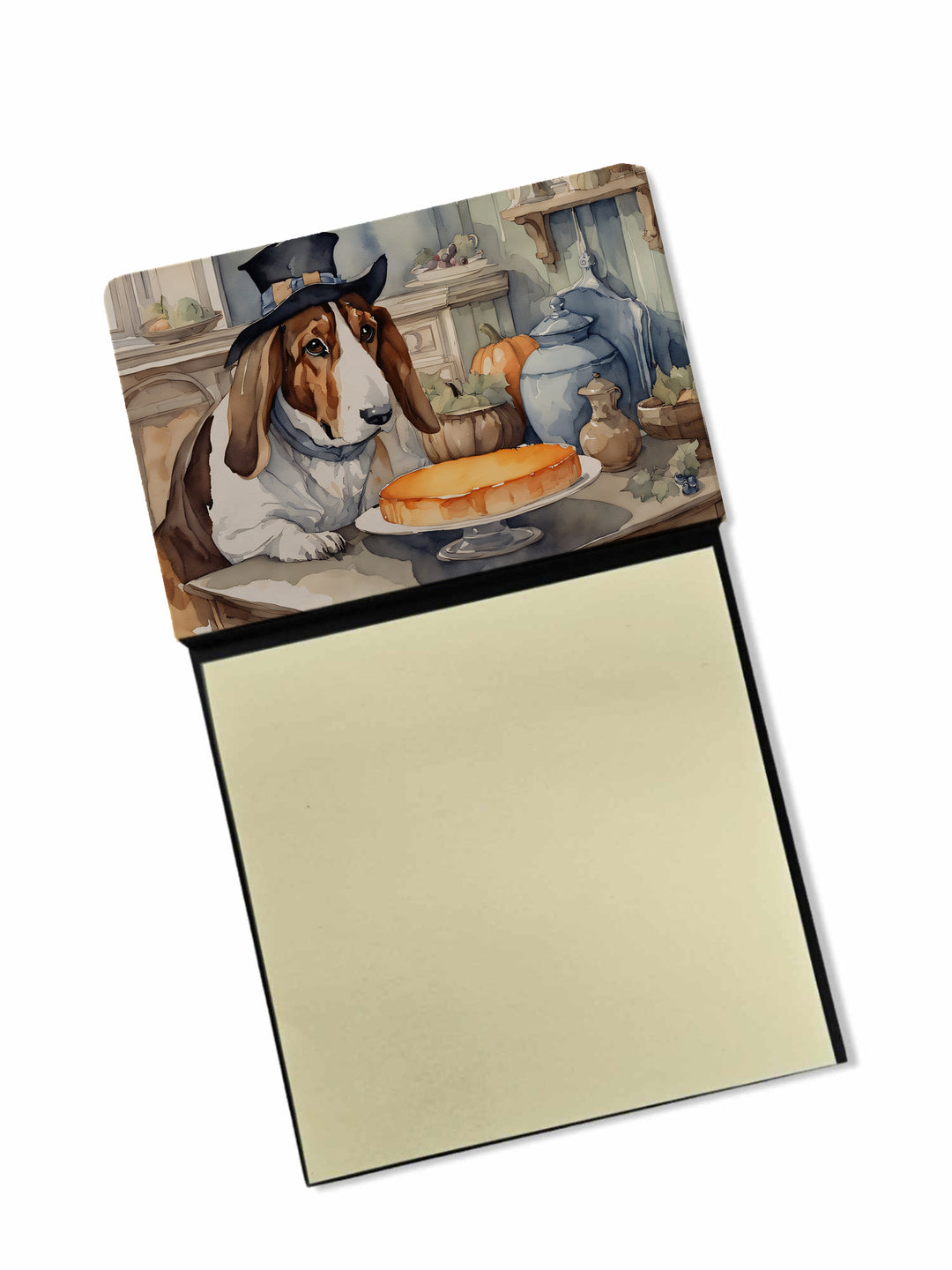 Basset Hound Fall Kitchen Pumpkins Sticky Note Holder Image 1