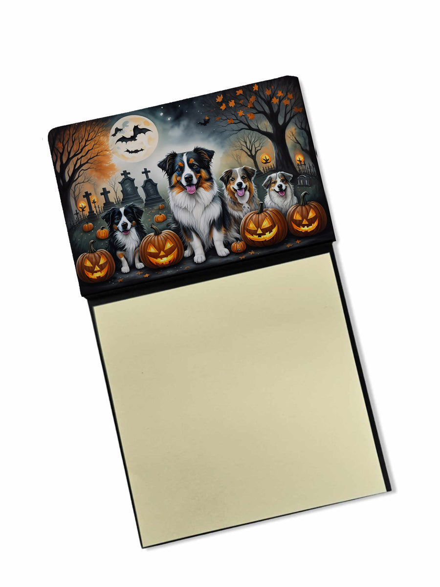 Australian Shepherd Spooky Halloween Sticky Note Holder Image 1