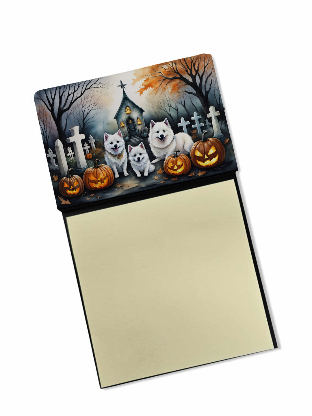 American Eskimo Spooky Halloween Sticky Note Holder Image 1