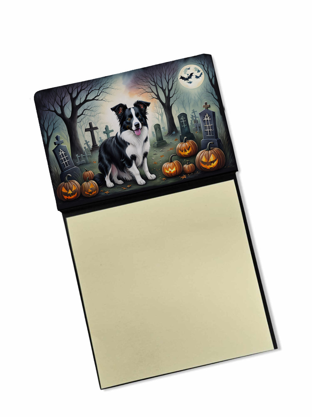 Border Collie Spooky Halloween Sticky Note Holder Image 1