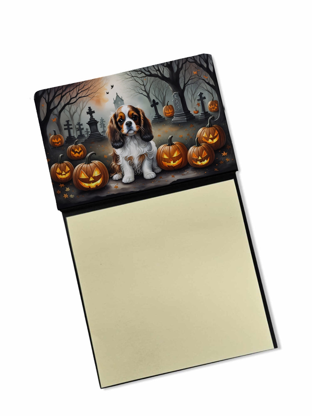 Cavalier Spaniel Spooky Halloween Sticky Note Holder Image 1