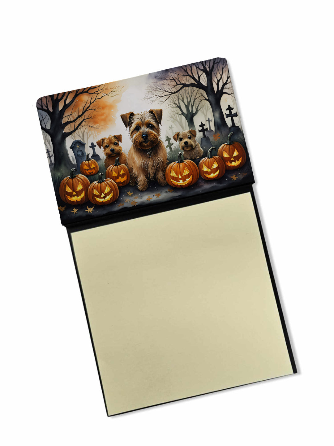 Norfolk Terrier Spooky Halloween Sticky Note Holder Image 1