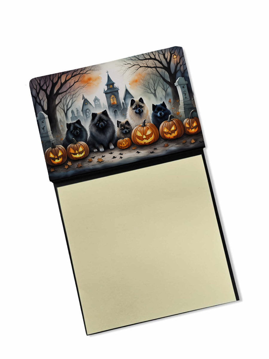 Keeshond Spooky Halloween Sticky Note Holder Image 1