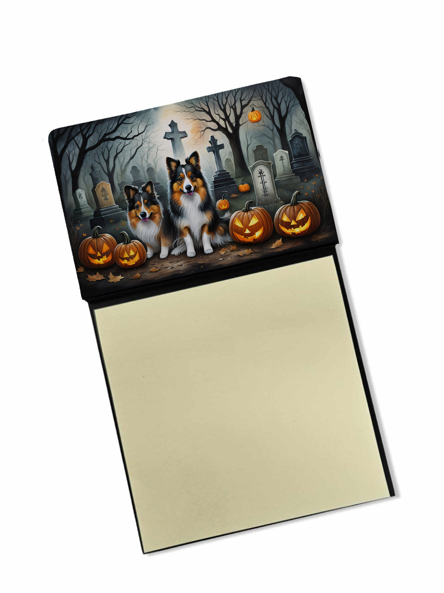 Sheltie Spooky Halloween Sticky Note Holder Image 1