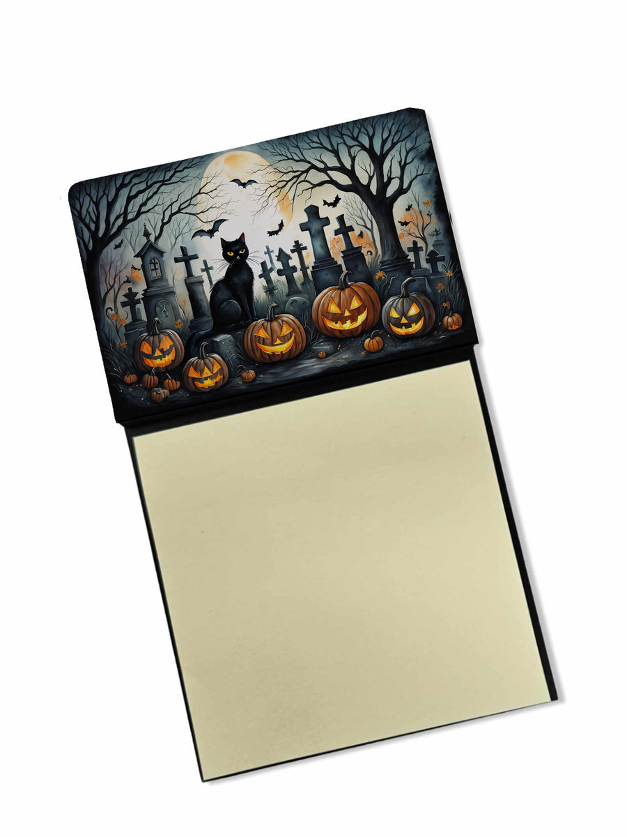 Black Cat Spooky Halloween Sticky Note Holder Image 1