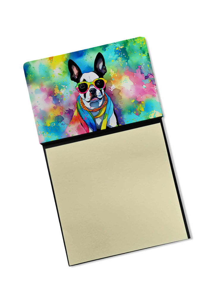 Boston Terrier Hippie Dawg Sticky Note Holder Image 1