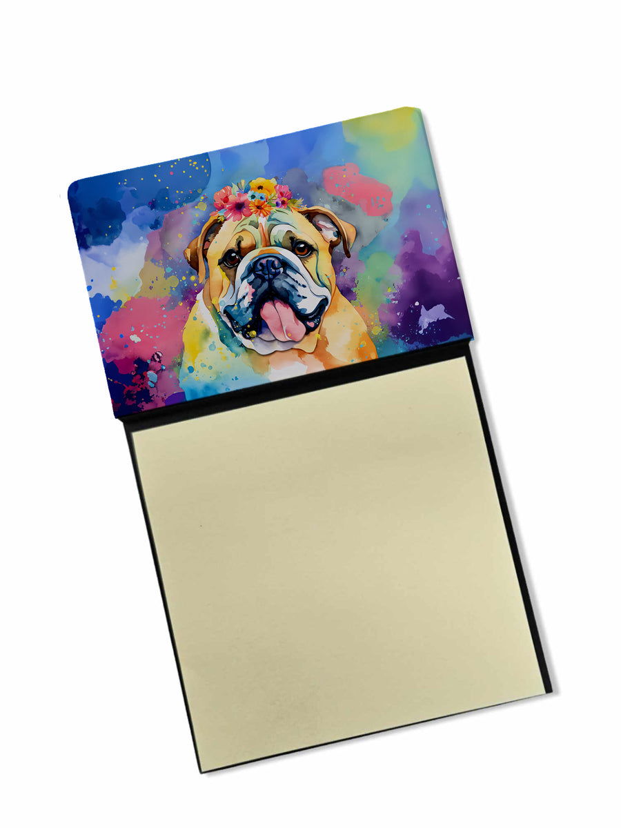 English Bulldog Hippie Dawg Sticky Note Holder Image 1