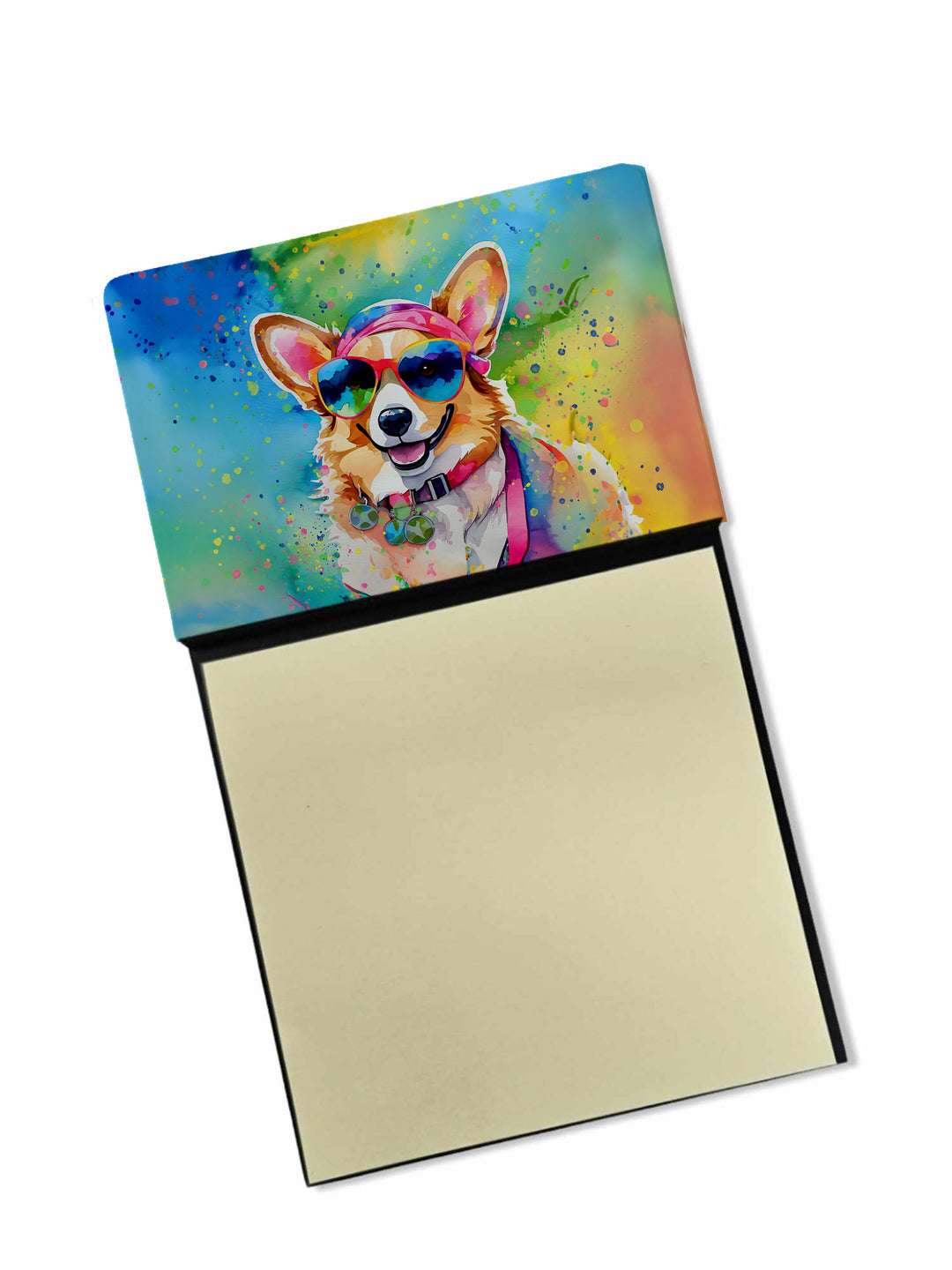 Corgi Hippie Dawg Sticky Note Holder Image 1