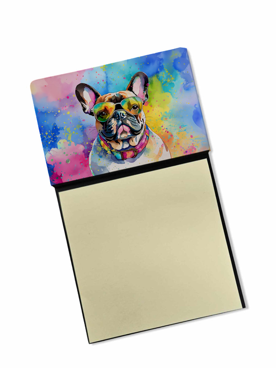 French Bulldog Hippie Dawg Sticky Note Holder Image 1