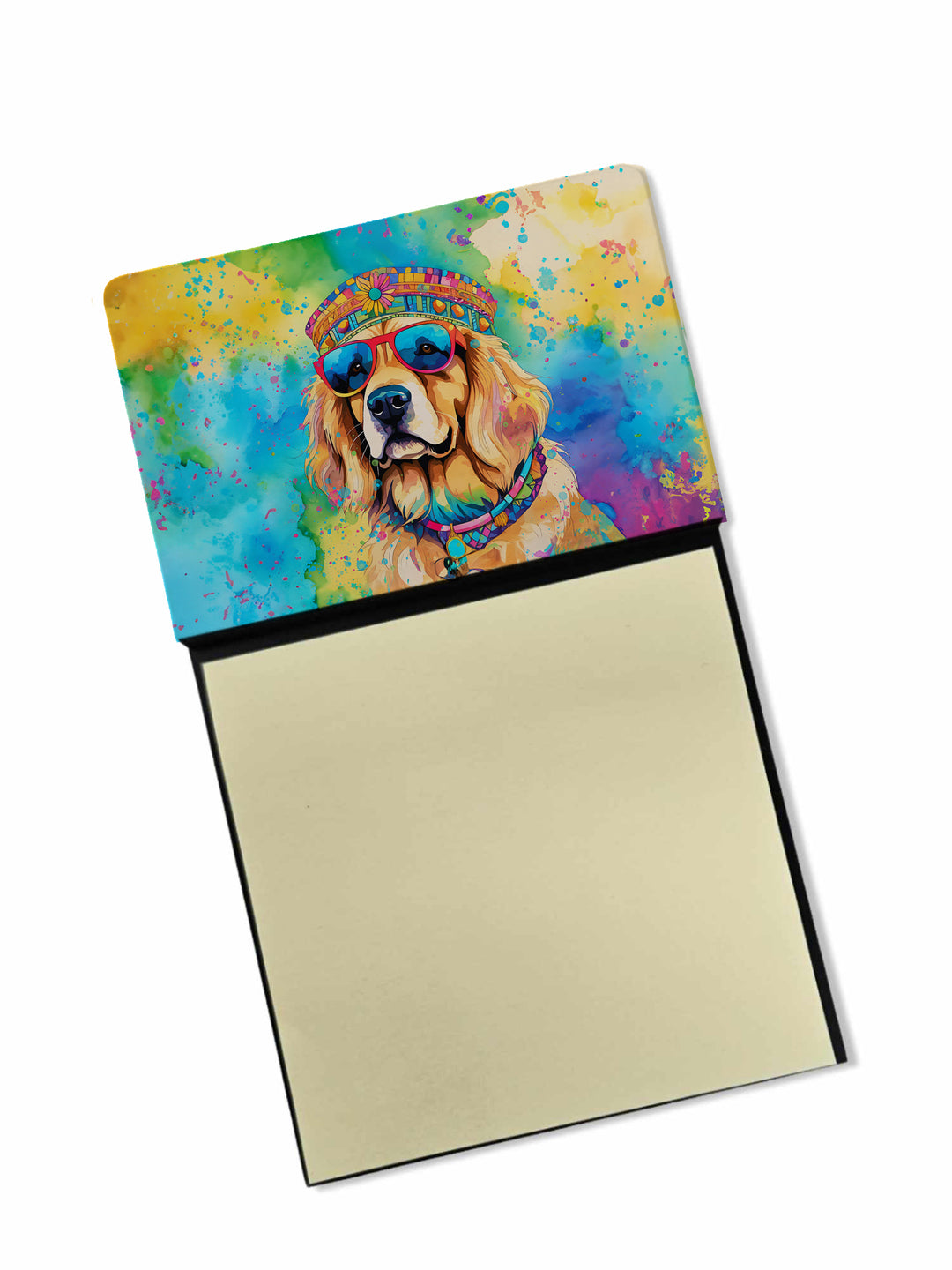 Golden Retriever Hippie Dawg Sticky Note Holder Image 1