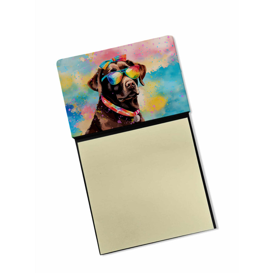 Chocolate Labrador Hippie Dawg Sticky Note Holder Image 1