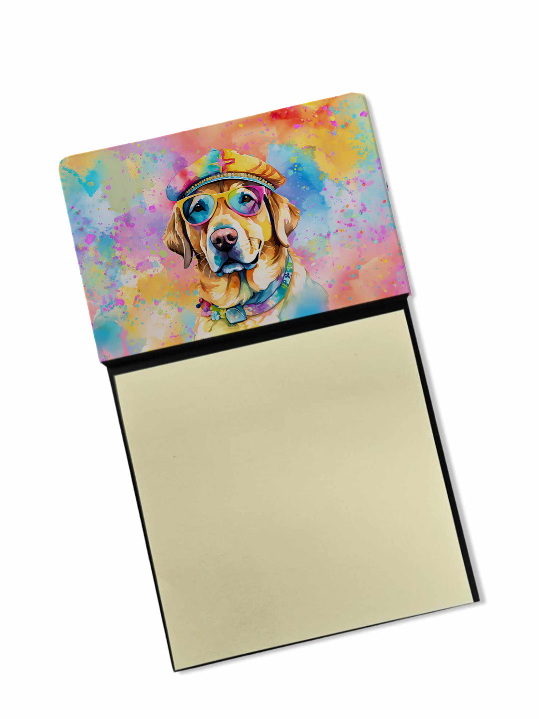 Yellow Labrador Hippie Dawg Sticky Note Holder Image 1
