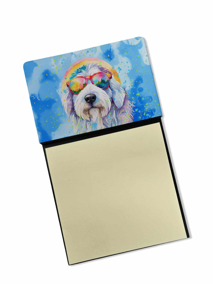 Old English Sheepdog Hippie Dawg Sticky Note Holder Image 1