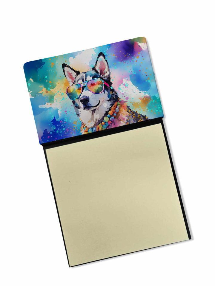 Siberian Husky Hippie Dawg Sticky Note Holder Image 1