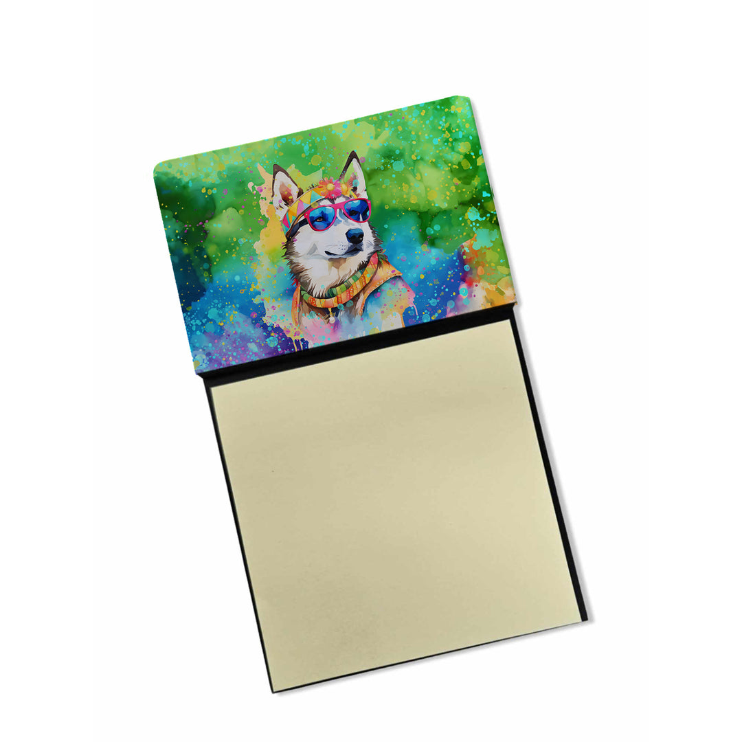 Siberian Husky Hippie Dawg Sticky Note Holder Image 1