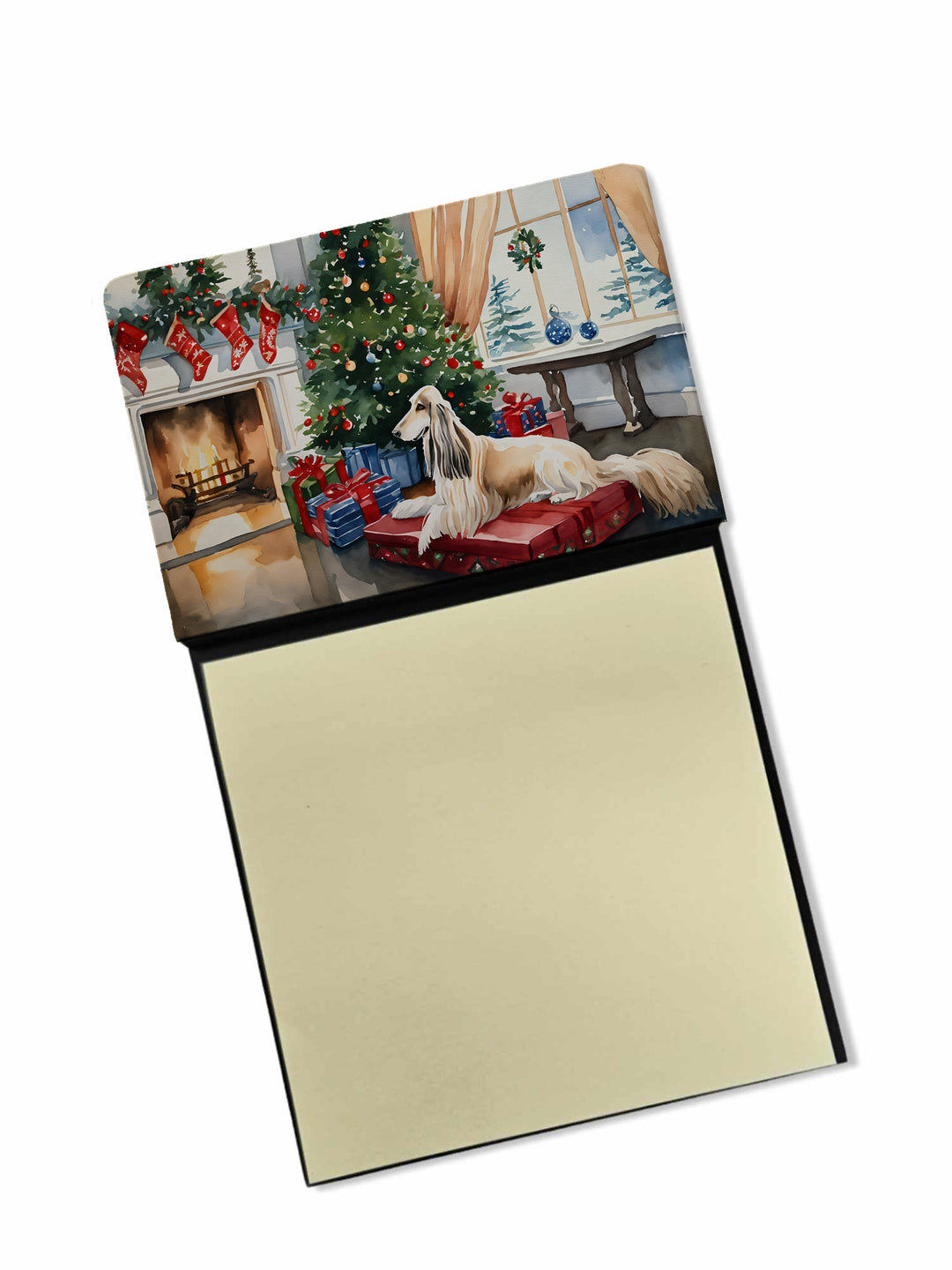 Afghan Hound Cozy Christmas Sticky Note Holder Image 1