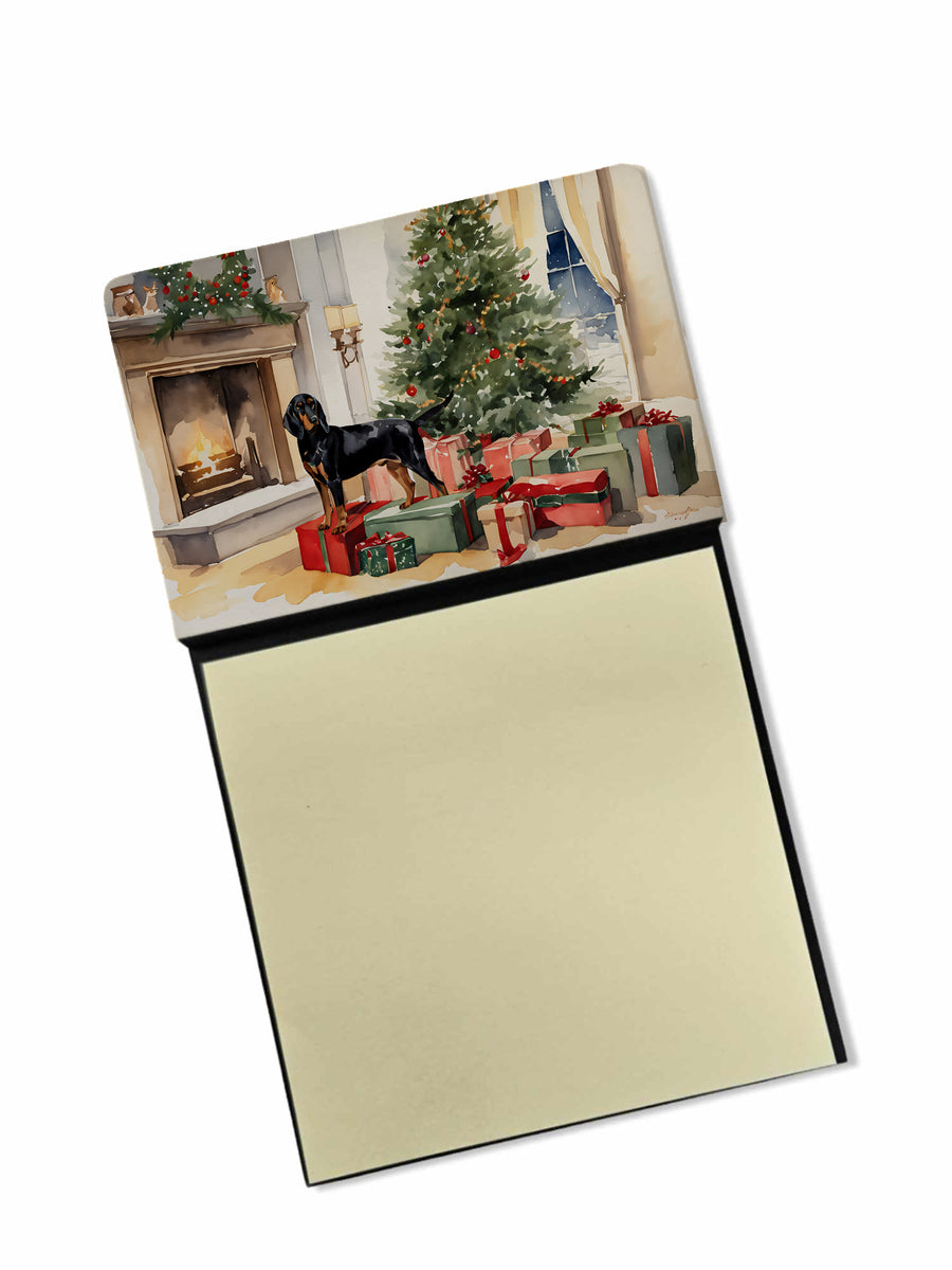 Black and Tan Coonhound Cozy Christmas Sticky Note Holder Image 1
