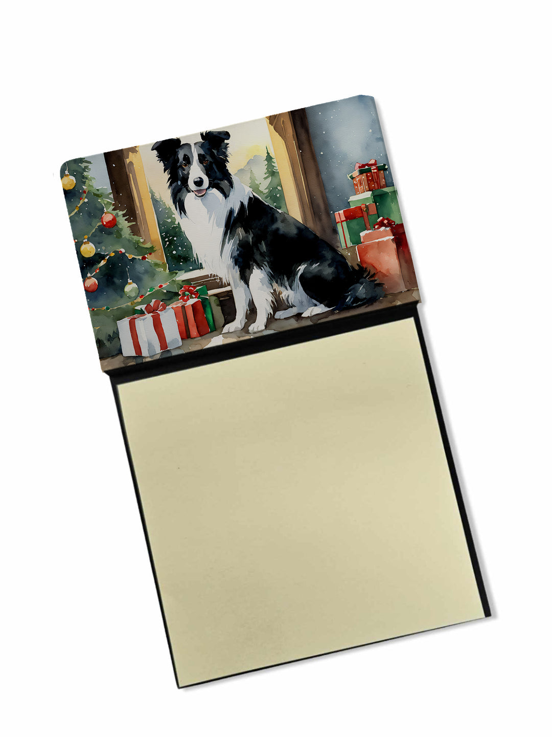 Border Collie Cozy Christmas Sticky Note Holder Image 1
