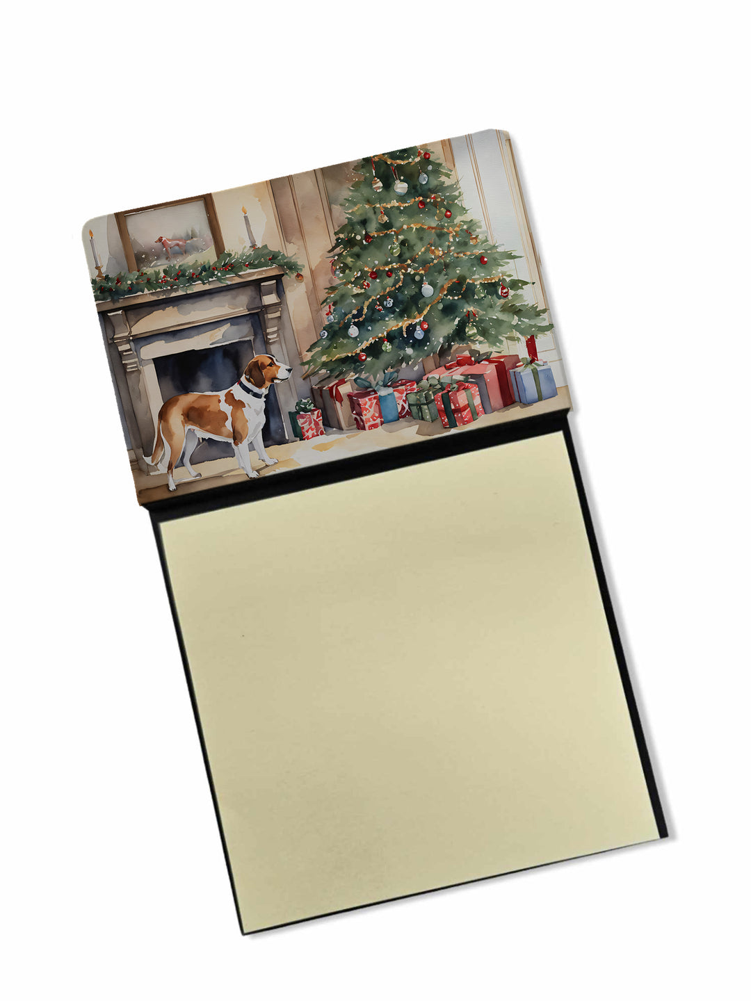 English Foxhound Cozy Christmas Sticky Note Holder Image 1